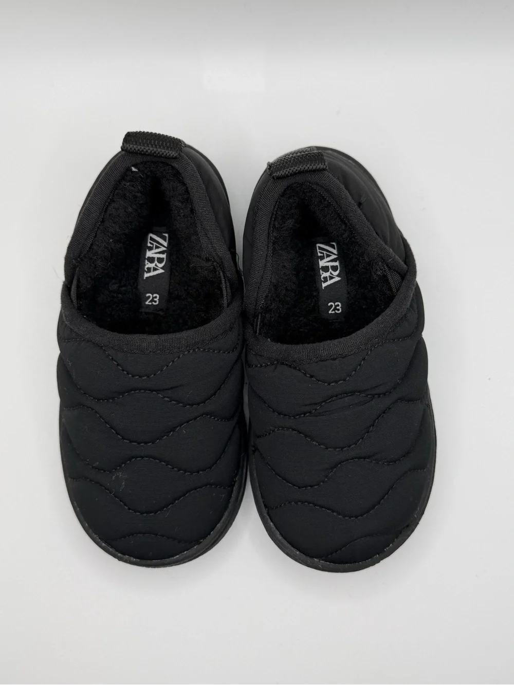 Zara Kids Quilted Slip-On Slippers - Gray